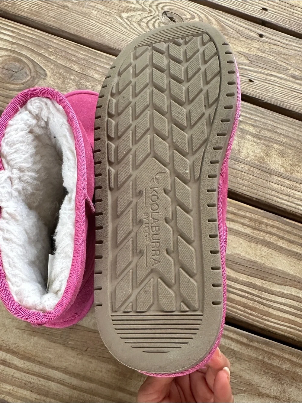 Koolaburra by UGG Pink Faux Fur Bow Winter Boots Women’s Size 5